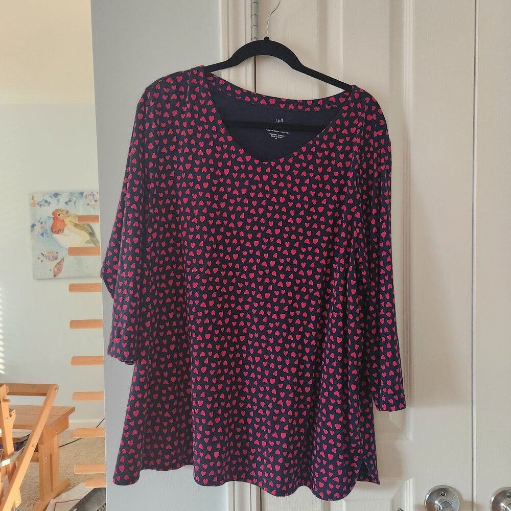 J Jill V-Neck Blouse with 3/4 length sleeves